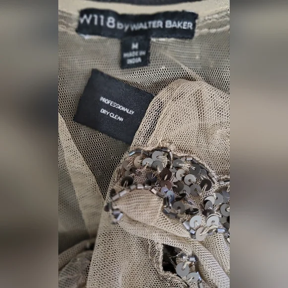 W118 BY WALTER BAKER SHEER BEADED STUNNING ART DECO TOP WOMEN'S Sz M - Picture 5 of 6